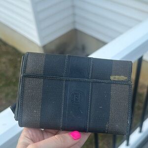 Fendi Pequin Striped key chain Wallet Vintage
